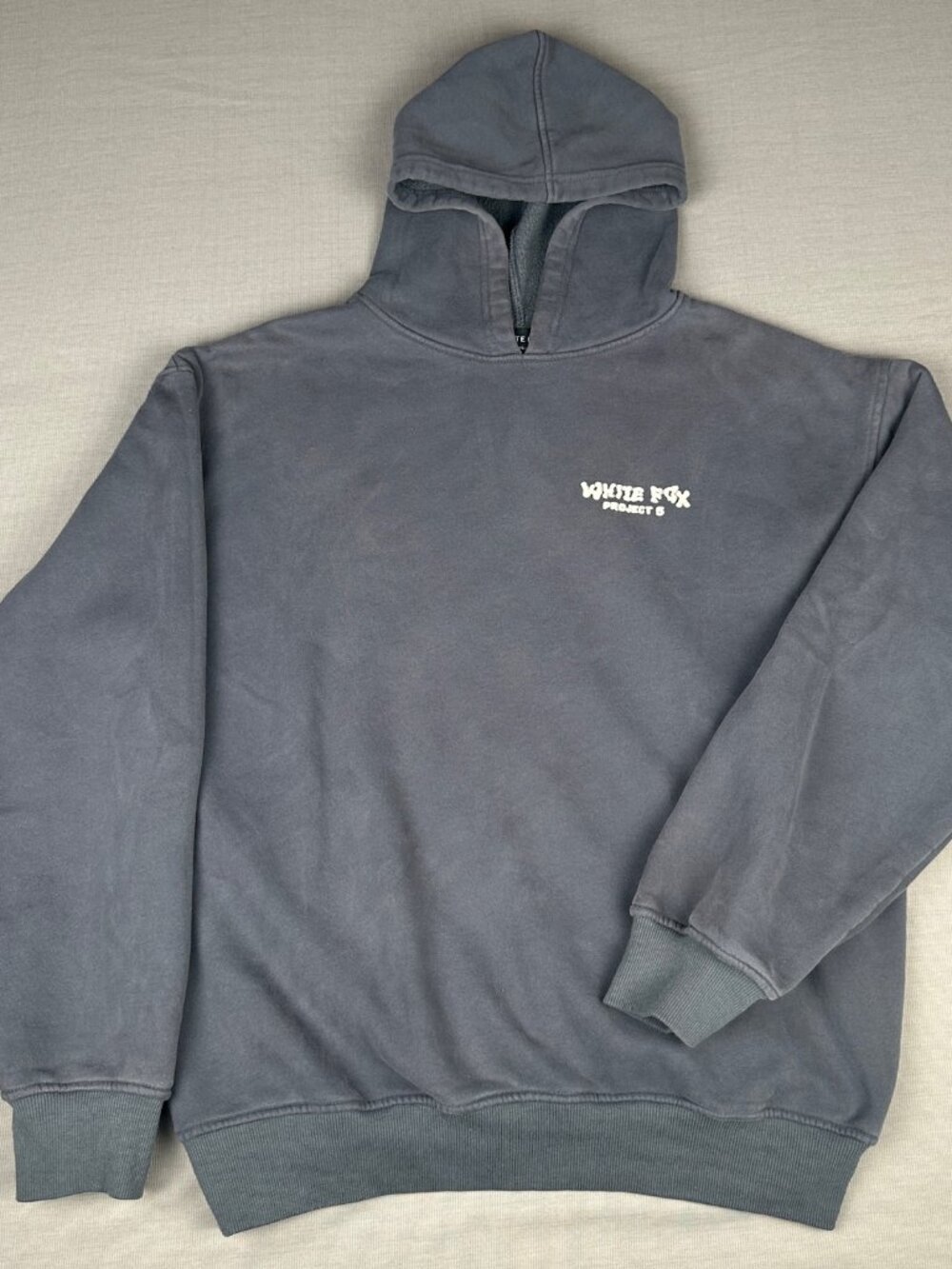 White Fox Project 5 Women's Gray Hoodie Pullover Sweatshirt Cozy Chunky Oversize